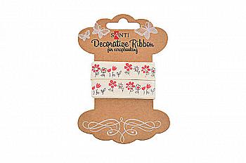 Стрічка бавовняна з малюнком "Польові квіти" 2 м, 741330