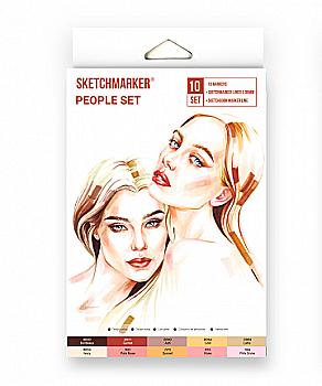 Набор маркеров SketchMarker People, 10 шт (линер+скетчбук), SM-10PEOPL