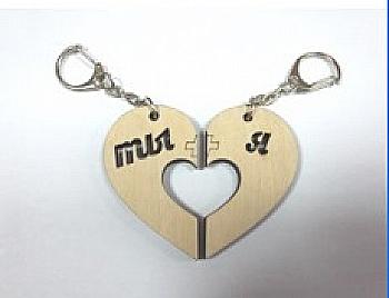 Заготівка дерев`яна Брелок "Ты + Я" (2 частини), БР6 Заготівка дерев`яна Брелок "Ты + Я" (2 частини), БР6