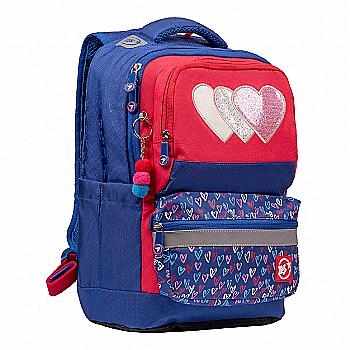 Рюкзак школьный YES S-30 Juno XS "Heart beat", малиновий/синий Ergo, 558211 Рюкзак школьный YES S-30 Juno XS "Heart beat", малиновий/синий Ergo, 558211