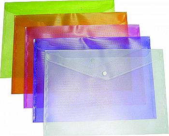 Папка-конверт А5 на кнопці, рожева прозора BM.3936-10