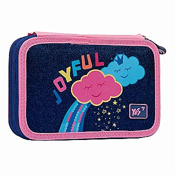 Пенал твердий YES подвійний HP-01 "Happiness", синій, 533087