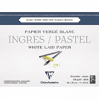Склейка для пастели 18*24 см Ingres Pastel, 25 л. (130 г/м2), белая бумага, 96481C Clairefontaine Склейка для пастели 18*24 см Ingres Pastel, 25 л. (130 г/м2), белая бумага, 96481C Clairefontaine