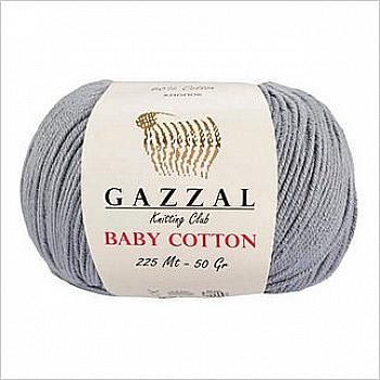 Пряжа Baby Cotton №3430 сірий бавовна 60% акрил 40% 50гр 165 м Пряжа Baby Cotton №3430 сірий бавовна 60% акрил 40% 50гр 165 м