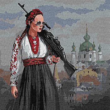 Картина по номерам 40*40 см "Красавица" терпеть не будет!" , KHO4869 Картина по номерам 40*40 см "Красавица" терпеть не будет!" , KHO4869