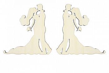 Лазерні вирубки із дерева Молодята 10*9 (уп. 2 шт.)