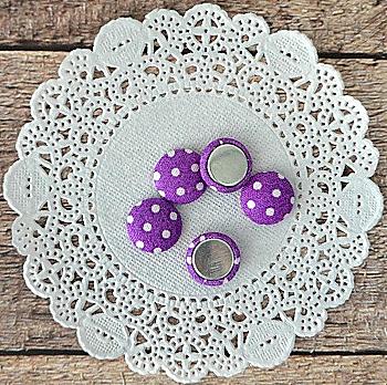 Фишки тканевые Фиолетовые в горошек 1,3 см 5 шт, HY13004 Фишки тканевые Фиолетовые в горошек 1,3 см 5 шт, HY13004