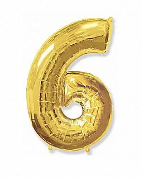 Куля повітряна Цифра 6 золото Ф, 1207-3264