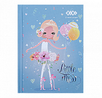 Блокнот А6 64 л "Little miss", кл., тв. обложка, мат. лам.+лак, глит., голубой ZB.12714-14 Блокнот А6 64 л "Little miss", кл., тв. обложка, мат. лам.+лак, глит., голубой ZB.12714-14