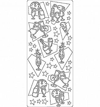 Контурные стикеры Шампансоке, серебристые, SCB1521681 Контурные стикеры Шампансоке, серебристые, SCB1521681