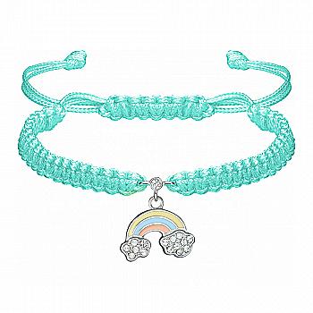 Браслет плетений "Веселка", бірюзовий, 419542500605