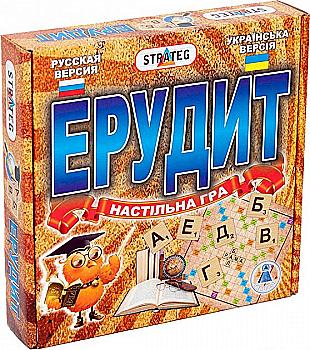 Гра настільна "Ерудит" (укр) 870, ТМ "Strateg" Гра настільна "Ерудит" (укр) 870, ТМ "Strateg"