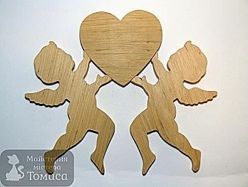 Заготівка дерев`яна "Амур з серцем", 0062 Заготівка дерев`яна "Амур з серцем", 0062