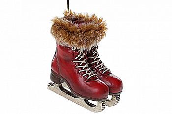 Декор підвісний "Ковзани" 12,5 см, червоний, HA9-518 Декор підвісний "Ковзани" 12,5 см, червоний, HA9-518