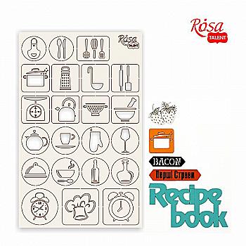 Чіпборд для скрапбукінгу 12,6*20 см "Recipe book" 2, білий картон, 94232068 ROSA TALENT Чіпборд для скрапбукінгу 12,6*20 см "Recipe book" 2, білий картон, 94232068 ROSA TALENT