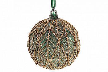 Куля ялинкова 10 см, золотистий лайм, 874-507