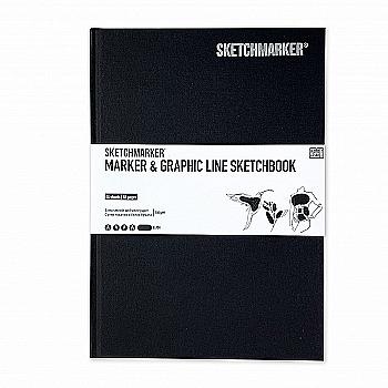Скетчбук SKETCHMARKER В5 44 л., 180 г/м², черный, MGLHM/BLACK Скетчбук SKETCHMARKER В5 44 л., 180 г/м², черный, MGLHM/BLACK