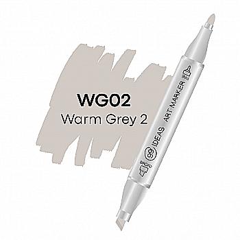 Маркер двухсторонний Warm Gray 2 - Теплый серый 2, WG02, 99IDEAS Маркер двухсторонний Warm Gray 2 - Теплый серый 2, WG02, 99IDEAS