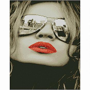 Набір з алмазною мозаїкою "Червоні губи" 40*50 см, FA0004, ТМ "Strateg"