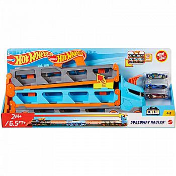 Вантажівка-транспортер "Суперперегони" Hot Wheels, GVG37 Вантажівка-транспортер "Суперперегони" Hot Wheels, GVG37