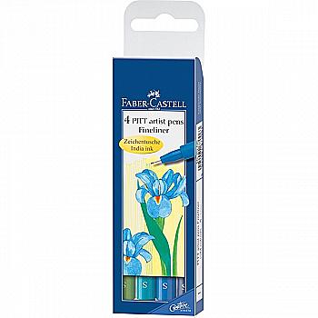 Набір ручок капілярних PITT Brush, 4 шт., холодні відтінки (в пласт. фут), 167006 Faber-Castell*** Набір ручок капілярних PITT Brush, 4 шт., холодні відтінки (в пласт. фут), 167006 Faber-Castell***
