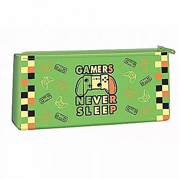 Пенал косметичка силіконовий, Kidis, Gamers never sleep, 13072 Пенал косметичка силіконовий, Kidis, Gamers never sleep, 13072