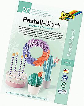 Набір-мікс паперу д/дизайну А4 "Pastelblock" 130/300 г/м2 (20 арк./10 кол. в асорт.), 678 Folia Набір-мікс паперу д/дизайну А4 "Pastelblock" 130/300 г/м2 (20 арк./10 кол. в асорт.), 678 Folia
