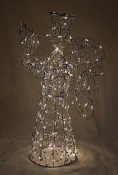 Новорічна прикраса Янгол світлодіодний з LED гірлянди 5 м (h=68 см, d=21 см), 98559 ТМ "Floristik"