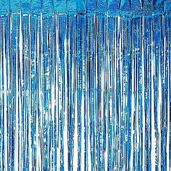 Гірлянда-завіса фольга блакитна голографія, 1*2 м, 1501-6021