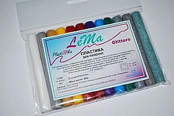 Набор пластики "Lema Glitters", 12 цветов Набор пластики "Lema Glitters", 12 цветов