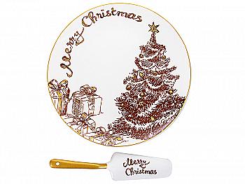 Блюдо для торта "Merry Christmas" 26 см, с лопаткой, 924-742 Lefard Блюдо для торта "Merry Christmas" 26 см, с лопаткой, 924-742 Lefard