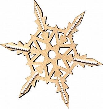 Новогоднее украшение "Снежинка" (8,5*8,5 см) фанера, 040-F