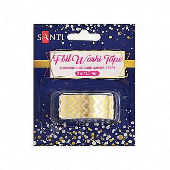 Лента бумажная "Зигзаг", золото, 3 м, 742373