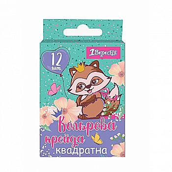 Крейда кольорова 12 шт, квадратна "Forest Princesses", 400432 Крейда кольорова 12 шт, квадратна "Forest Princesses", 400432