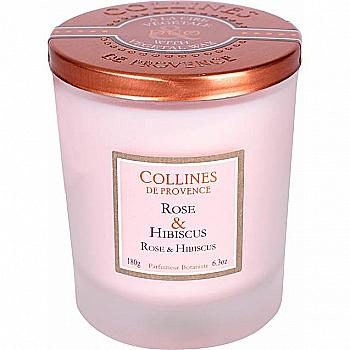 Свічка "Троянда і гібіскус" 180 г, C2808RHI, Collines de Provence Свічка "Троянда і гібіскус" 180 г, C2808RHI, Collines de Provence