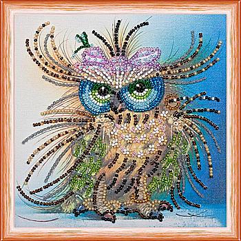 Набір для вишивки бісером "Сова з бантиком", AM-101 Набір для вишивки бісером "Сова з бантиком", AM-101