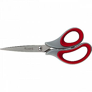 Ножиці 16,5 см, сіро-червоні Duoton Soft, 6101-06 Axent Ножиці 16,5 см, сіро-червоні Duoton Soft, 6101-06 Axent