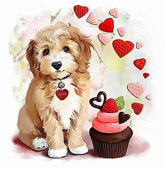 Набір з алмазною мозаїкою "Сердечка" 30*40 см, C496 