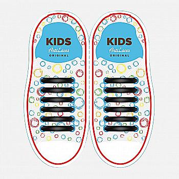 Силіконові антишнурки AntiLaces Kids, 38 мм, 12 шт, чорні Силіконові антишнурки AntiLaces Kids, 38 мм, 12 шт, чорні