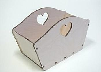 Заготівка дерев`яна Кошик з сердечками, Д99