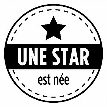 Штамп дерев`яний d=3,5 см Народження "Une star est nee/Зірка народжується", 10004184 ТМ "Artemio"