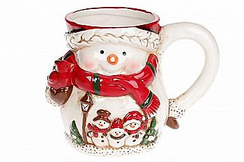 Кружка керамічна фігурна "Сніговики" 450 мл, 827-842 Кружка керамічна фігурна "Сніговики" 450 мл, 827-842