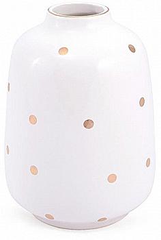 378530 Ваза керамическая 17 см белая с золотом 733-202