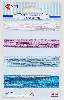 Набір шнурів паперових декоративних рожево-блакитний, 952039