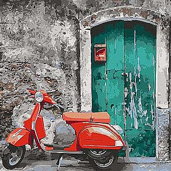 Набір для розпису по номерах 40*40 см "Сусідський мопед", 11206-AC