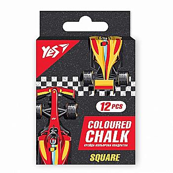 Мел "Race legend" 12 шт, цветной квадратный, 400470 Yes
