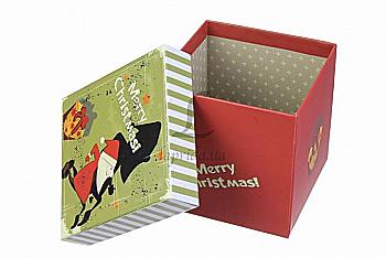 Подарункова коробка новорічна 11,5*11,5*11,5 см, 76-159