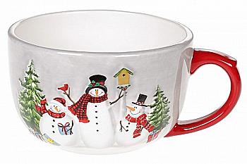 Кружка керамічна "Веселі сніговики" 500 мл, 811-018 Кружка керамічна "Веселі сніговики" 500 мл, 811-018