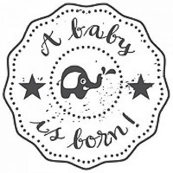 Штамп дерев`яний d=3,5 см "A baby is born!", WE6006 ТМ "Woodies"