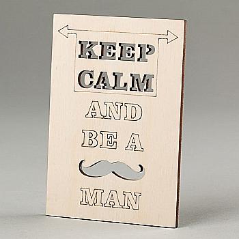 Дерев`яна листівка "Be a man", ОТ1